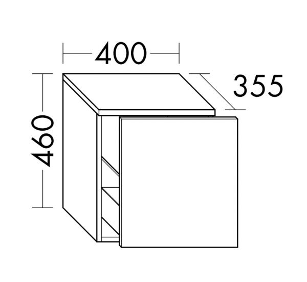 Burgbad Cube Unterschrank 40cm, 1 Auszug