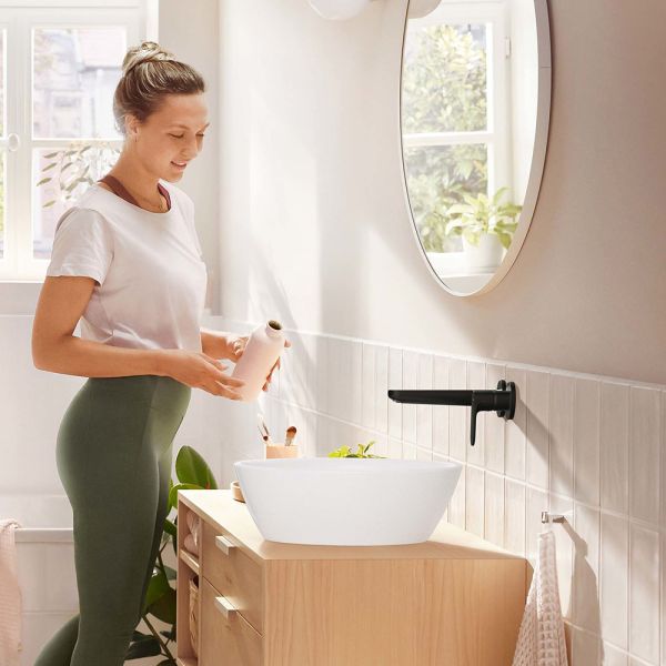 Hansgrohe Rebris S Einhebel-Waschtischarmatur Unterputz f. Wandmontage m. Auslauf 20cm, schwarz matt 72528670