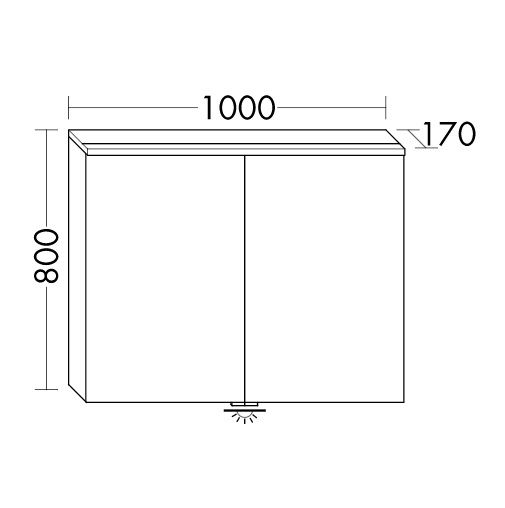 Burgbad Eqio Spiegelschrank 100x80cm mit horizontaler LED-Beleuchtung & Waschtischbeleuchtung