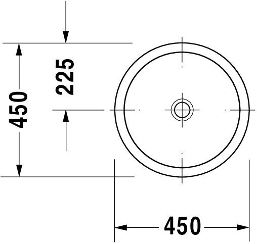 Duravit Architec Einbauwaschtisch rund Ø45cm, ohne Überlauf, ohne Hahnloch, weiß 0318450000