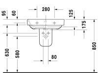 Vorschau: Duravit Happy D.2 Waschtisch 60x47,5cm, mit Überlauf, ohne Wondergliss, weiß 2316600000