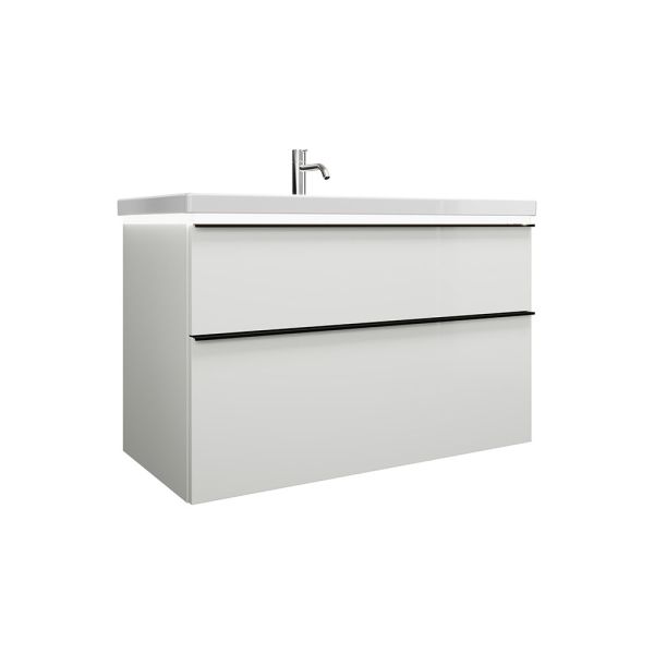 Burgbad Eqio Keramik-Waschtisch 103cm mit Unterschrank & LED-Beleuchtung