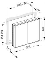 Vorschau: Keuco Royal Match Spiegelschrank für Wandeinbau, 80x70x14,9cm