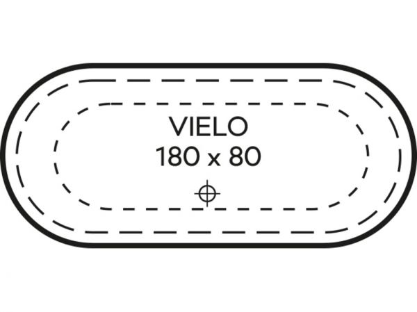 Polypex VIELO freistehende-Badewanne 180x80cm, weiß