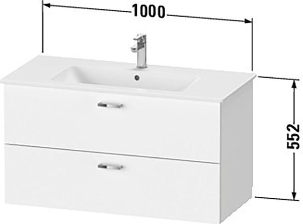Duravit XBase Waschtischunterschrank 100cm, 2 Auszüge, passend zu Waschtisch ME by Starck 233610
