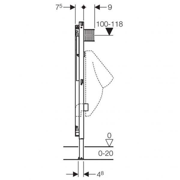 Geberit Duofix Element für Urinal, 112–130cm, universell