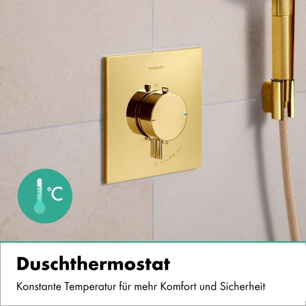 hansgrohe Ecostat Comfort E Thermostat Unterputz 1 Funktion, polished gold optic