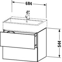 Vorschau: Duravit L-Cube Waschtischunterschrank wandhängend 68x46cm mit 2 Schubladen für Vero Air 235070