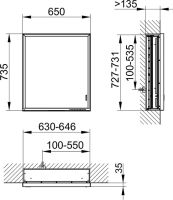 Vorschau: Keuco Royal Lumos Spiegelschrank für Wandeinbau, 1 lange Tür, Türanschlag RECHTS, 65x73,5cm 14311172101