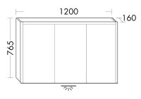 Vorschau: Burgbad Devio Spiegelschrank 120x76cm mit horizontaler LED-Beleuchtung, 3 Spiegeltüren