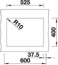 Blanco SILGRANIT® Subline 340/160-U Küchenspüle ohne Ablauffernbedienung, Becken rechts