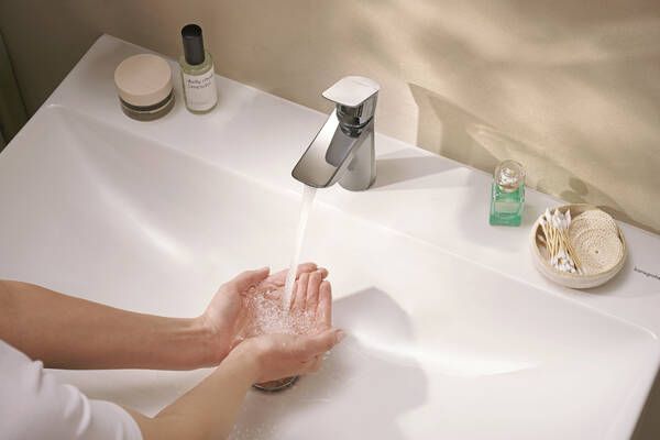 hansgrohe Neovis Q Einhebel-Waschtischmischer 100 mit Push-Open Ablaufgarnitur, chrom