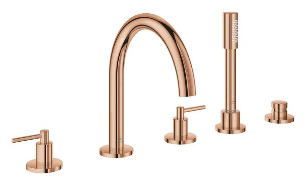 Grohe Atrio 5-Loch-Wannen-Kombination mit Hebelgriffen, warm sunset 29407DA0
