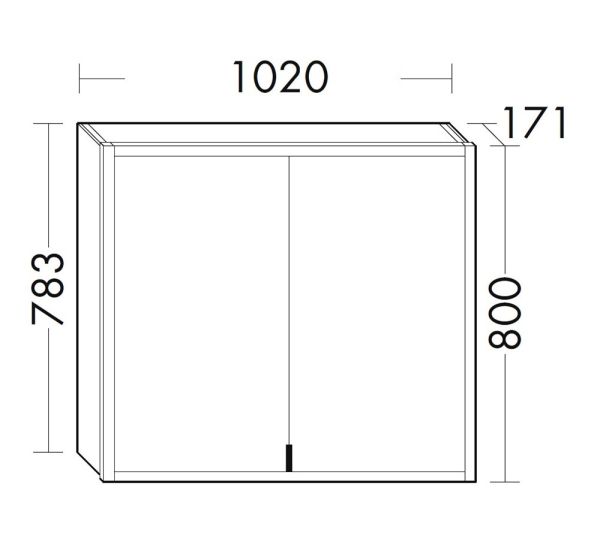 Burgbad rl20 Spiegelschrank 102x80cm mit Lichtrahmen, 2 Türen SPVK100F6947