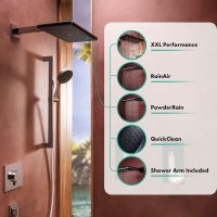 Vorschau: hansgrohe Raindance Alive Q Duschkopf 210/340 2 Strahlarten mit Brausearm, schwarz matt