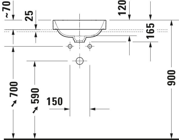 Duravit Happy D.2 Plus Aufsatzbecken 40x40 weiss 2359400000