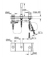 Vorschau: Grohe Lineare 3-Loch Einhand-Wannenkombination, chrom