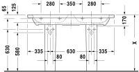 Vorschau: Duravit DuraStyle Doppelwaschtisch 130x48cm, mit Überlauf, ohne Wondergliss, weiß 2338130000