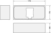Vorschau: Duravit Happy D.2 Badewannenträger 177x77x54cm für 700314, weiß