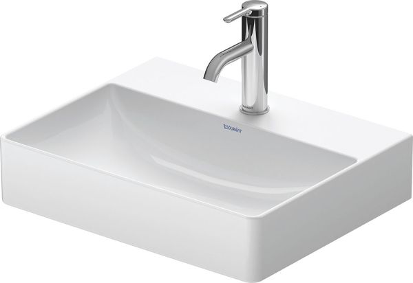 Duravit DuraSquare Waschtisch rechteckig 50x40cm, mit Hahnloch, ohne Überlauf, weiß 2356500041