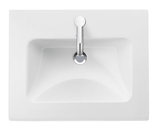 Duravit ME by Starck Waschtisch 53x43cm, mit Hahnloch, mit Überlauf, WonderGliss, weiß 23365300001