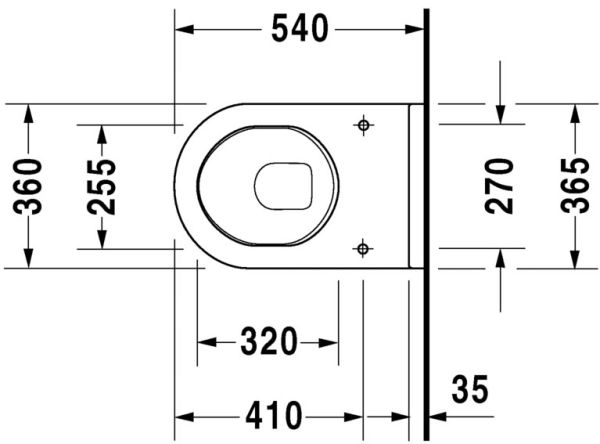 Duravit Starck 3 Wand-WC Set inkl. WC-Sitz mit Absenkautomatik, 54x36cm, oval, weiß