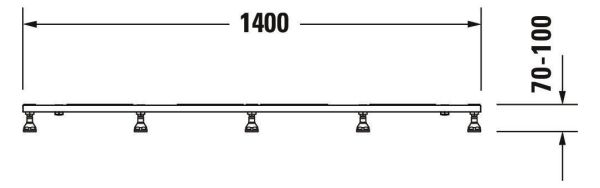 Duravit Tempano Fußgestell höhenverstellbar 70 - 100mm 1400x900x85mm