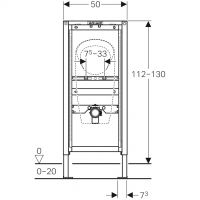 Vorschau: Geberit Duofix Element für Urinal, 112–130cm, Universal, für 0-Liter-Urinale