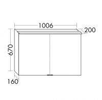 Vorschau: Burgbad Fiumo Spiegelschrank mit horizontaler LED-Beleuchtung und 2 Spiegeltüren 100,6x67cm