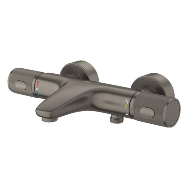 Grohe Grohtherm 1000 Performance Thermostat-Wannenarmatur, hard graphite gebürstet