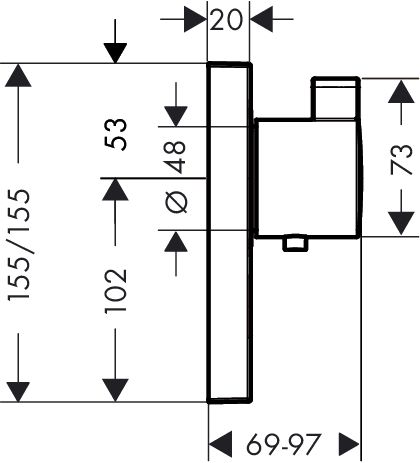 Hansgrohe ShowerSelect Thermostat Highflow Unterputz für 1 Verbraucher und 1 zusätzl. Abgang, chrom