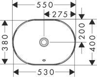 Vorschau: Hansgrohe Xuniva U Einbauwaschtisch 55x40cm ohne Hahnloch mit Überlauf, weiß