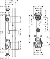 Vorschau: Axor Citterio E Grundkörper für Thermostatmodul Unterputz, für 3 Verbraucher