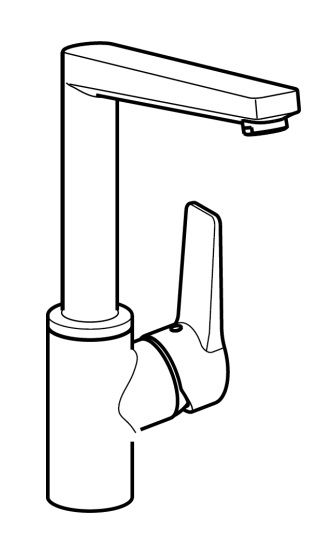 Hansa Hansatwist Spültisch-Einhand-Einlochbatterie, schwenkbar, Vollhebel, chrom