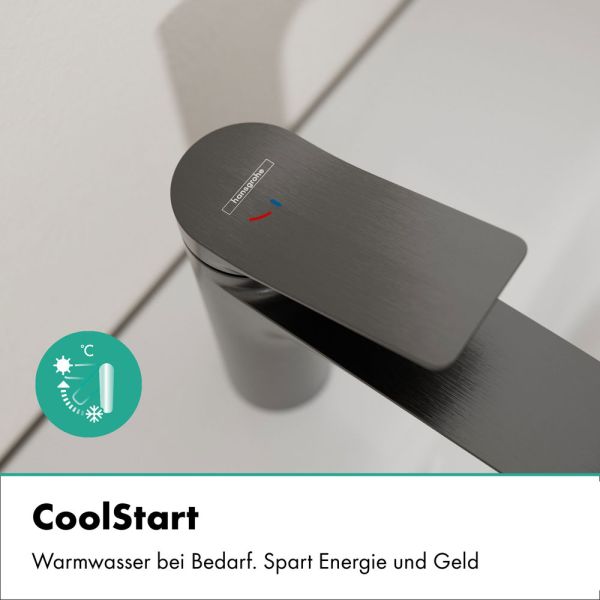 hansgrohe Vivenis Waschtischarmatur 80 CoolStart, ohne Ablaufgarnitur, brushed black chrome
