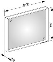 Vorschau: Keuco Plan Lichtspiegel DALI-steuerbar, silber-gebeizt-eloxiert, 100x70cm