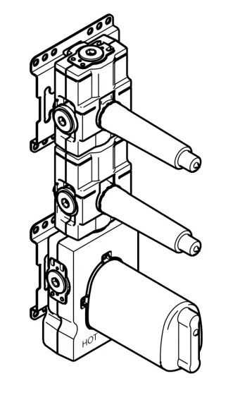 Dornbracht XTOOL UP-Thermostatmodul mit 2 Ventilen 3552197090