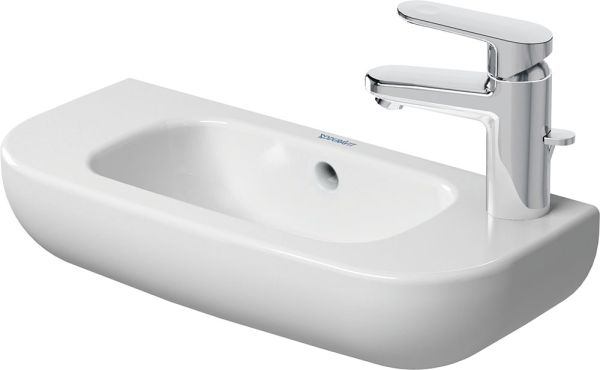 Duravit D-Code Handwaschbecken rechteckig 50x22cm, mit 1 Hahnloch rechts, mit Überlauf, weiß 0706500008