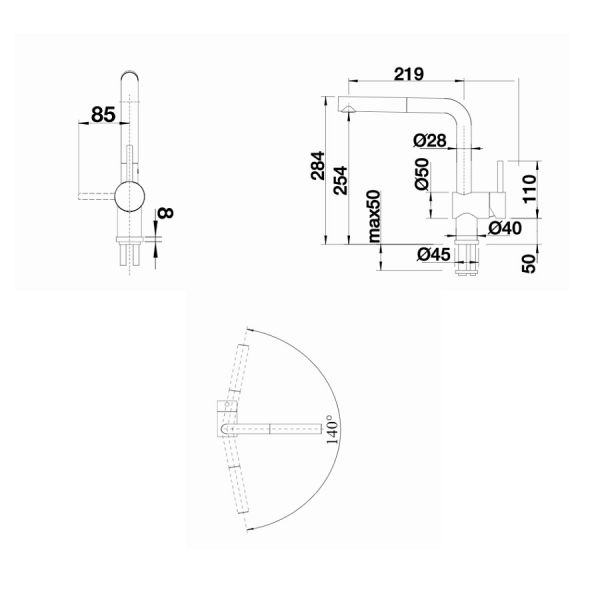Blanco Linus-S Einhebel-Küchenmischer mit ausziehbarem Auslauf, schwarz matt