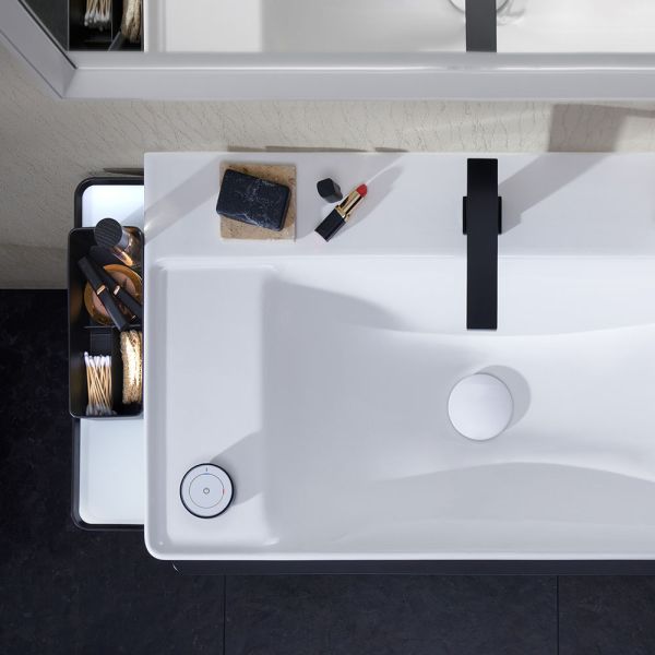 Hansgrohe Tecturis E 2-Loch Waschtischarmatur 150 CoolStart mit Ablaufgarnitur, schwarz matt