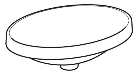 Geberit VariForm Einbauwaschtisch ohne Überlauf, Unterseite glasiert, oval, Breite 55cm, weiß 500719012_1