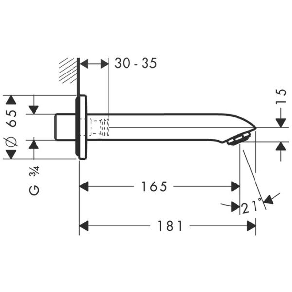 Hansgrohe Metris Wanneneinlauf, chrom