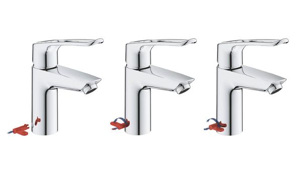 Grohe Eurosmart Einhand-Waschtischbatterie M-Size mit Verbrühschutz, offener Hebelgriff, chrom