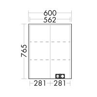 Vorschau: Burgbad Devio Spiegelschrank 60x76cm mit horizontaler LED-Beleuchtung, 2 Spiegeltüren