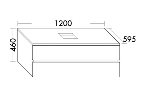 Burgbad Cube Waschtischunterschrank passend zu Grohe Cube Aufsatzschalen, mit 2 Auszügen, 120cm WWXX120F3781