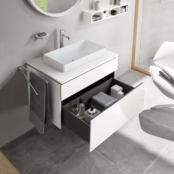 Duravit L-Cube Waschtischunterschrank wandhängend 82x55cm mit 2 Schubladen für Aufsatzbecken