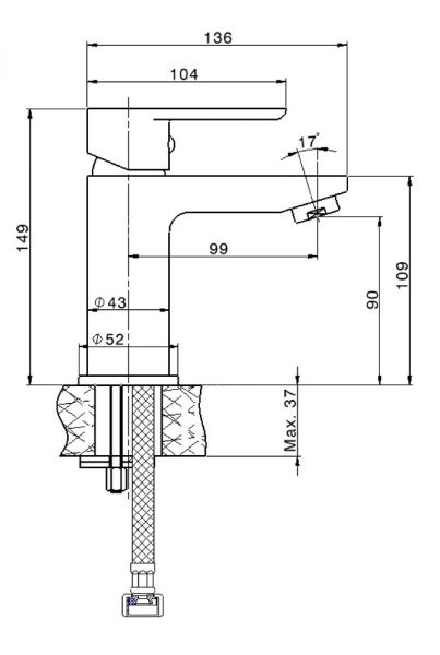 Avenarius Linie 180 Waschtisch-Einhebelmischbatterie mit Ablaufgarnitur, chrom