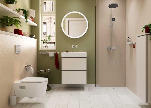 hansgrohe Activera S Duschsystem 240 1jet mit Einhebelmischer Varia, EcoSmart, chrom
