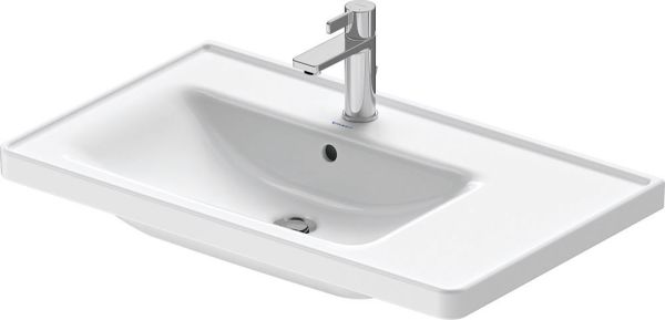 Duravit D-Neo Waschtisch rechteckig 80x48cm, mit Hahnloch und Überlauf, Becken links, weiß 2369800000