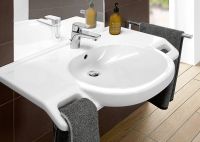 Vorschau: Villeroy&Boch ViCare Waschbecken mit 1 Hahnloch, barrierefrei, 80x55cm 41208001134